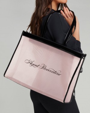Accesorios Agent Provocateur AP Bag Tote Bag Mujer Baby Pink/Black Mexico | O6N-7481