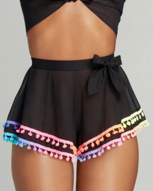 Cubrirlos Agent Provocateur Lely Beach Cover Up Shorts Mujer Negros Mexico | M1G-8826
