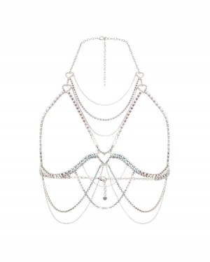 Puños, Gargantillas Y Cadenas Corporales Agent Provocateur Hedonie Chain Bra Mujer Plateados Mexico | R3X-6258