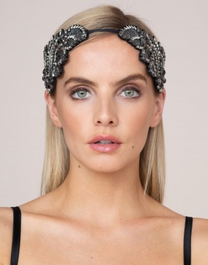 Puños, Gargantillas Y Cadenas Corporales Agent Provocateur Manuka Headpiece Mujer Negros Mexico | C1K-9740