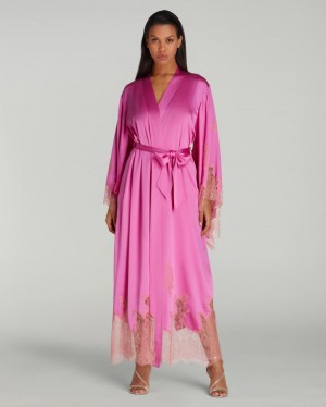 Bata Agent Provocateur Christi Long Kimono Mujer Pink/Terracotta Mexico | L0B-1530