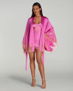 Bata Agent Provocateur Christi Corta Kimono Mujer Pink/Terracotta Mexico | V7C-3311