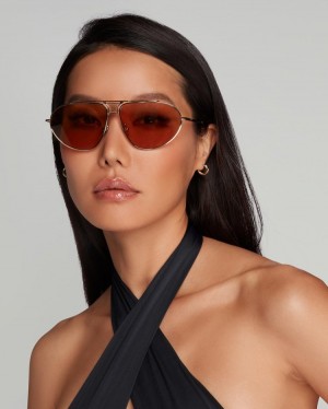 Lentes de Sol Agent Provocateur Kelie Sunglasses Mujer Gold/Brown Mexico | M1W-7438