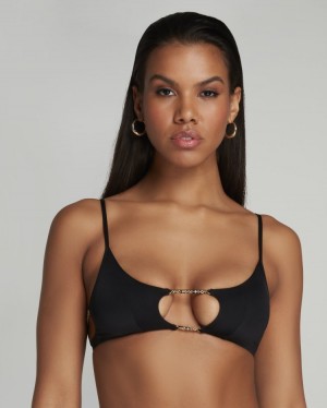 Parte de Arriba Bikini Agent Provocateur Christiana Bikini Top Mujer Negros Mexico | Y0O-2235