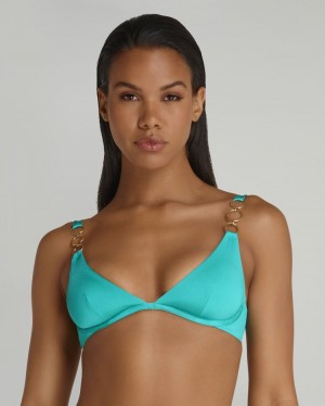 Parte de Arriba Bikini Agent Provocateur Anastacia Bikini Top Mujer Teal Mexico | I8R-5360