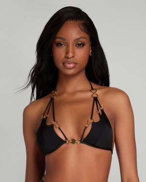 Parte de Arriba Bikini Agent Provocateur Davine Bikini Top Mujer Negros Mexico | I2M-8456