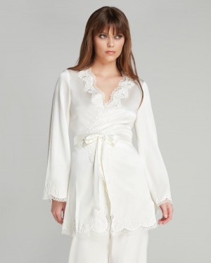 Pijama Agent Provocateur Amelea Pyjama Top Mujer Ivory Mexico | P0U-6758