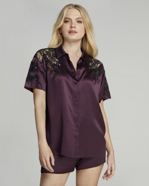 Pijama Agent Provocateur Caressa Pyjama Top Mujer Plum Mexico | W8K-0890