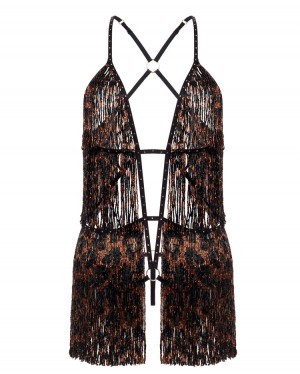 Playsuit Agent Provocateur Jalo Playsuit Mujer Leopardo Mexico | Y4Y-4777