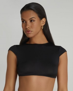 Ropa Agent Provocateur Anastacia Beach Top Mujer Negros Mexico | R6X-9938