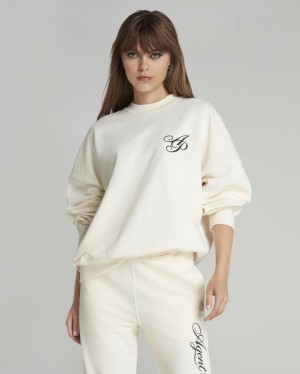 Ropa Agent Provocateur Rayley Sweatshirt Mujer Oat/Black Mexico | G9A-8558