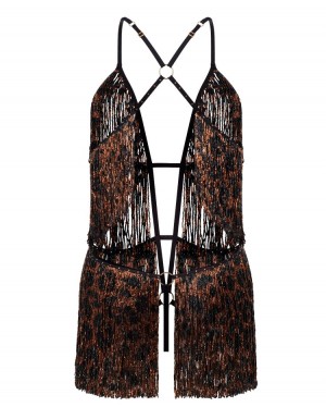 Ropa Interior Agent Provocateur Jalo Playsuit Mujer Leopardo Mexico | S2G-6104