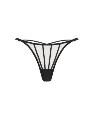 Tangas Agent Provocateur Ozara Tanga Mujer Black/Sand Mexico | N9J-7488
